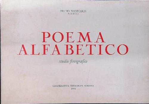 Poema alfabetico. Studio fonografico - Bruno (Fiorigi) Manicardi - copertina