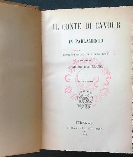 Il conte di Cavour in Parlamento - Artom - copertina