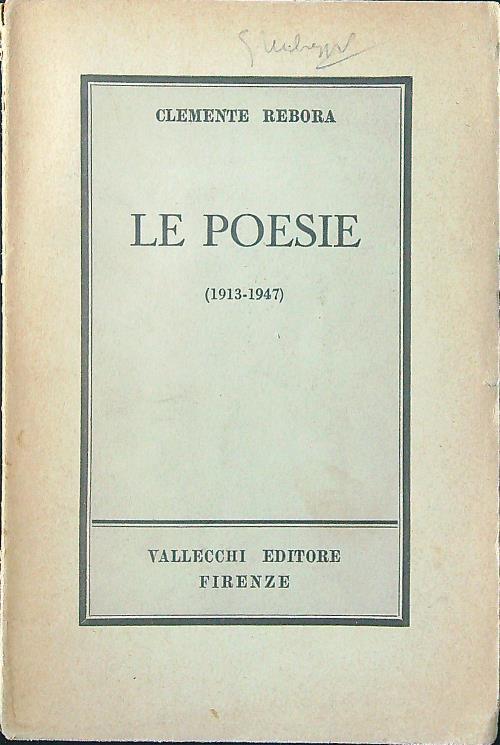 Le poesie 1913-1947 - Clemente Rebora - copertina