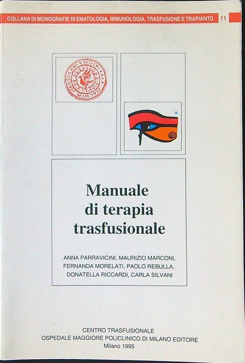 Manuale di terapia trasfusionale - copertina