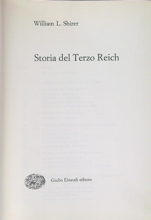 Storia del terzo Reich  - William L. Shirer - copertina