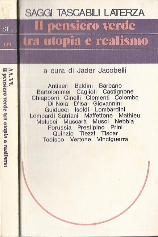 Il pensiero verde tra utopia e realismo a cura di Jader Jacobelli - copertina