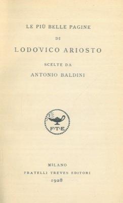 Le più belle pagine di Lodovico Ariosto - Antonio Baldini - copertina