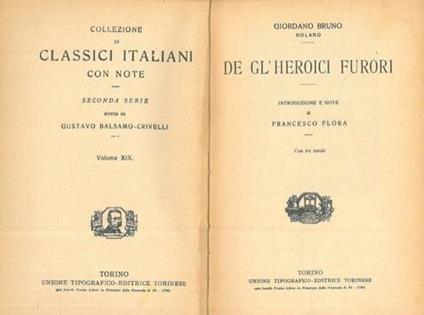 De gl'heroici furori - Giordano Bruno - copertina