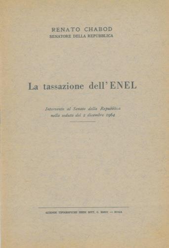 La tassazione dell'ENEL - Renato Chabod - copertina