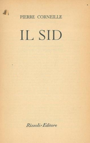 Il sid - Pierre Corneille - copertina