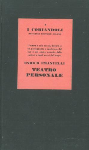 Teatro personale - Enrico Emanuelli - copertina