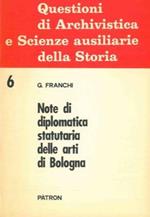 Note di diplomatica statutaria delle arti di Bologna