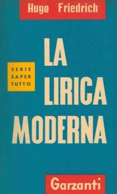 La lirica moderna - Hugo Friedrich - copertina