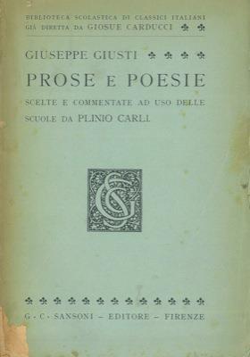 Prose e poesie - Giuseppe Giusti - copertina