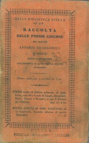 Raccolta delle poesie giocose - Antonio Guadagnoli - copertina