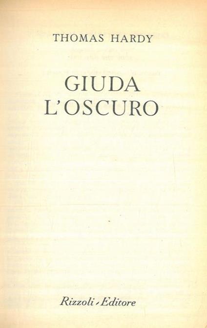 Giuda L'Oscuro - Thomas Hardy - copertina