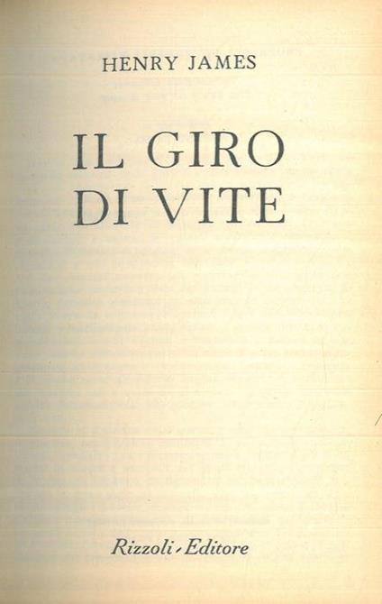 Il giro di vite - Henry James - copertina