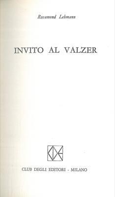 Invito al valzer - Rosamond Lehmann - copertina