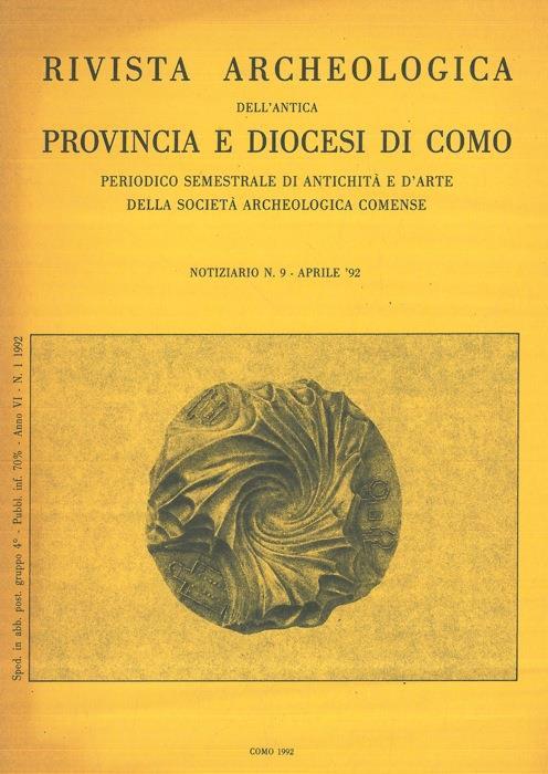 Rivista Archeologica dell'Antica Provincia e Diocesi di Como. Notiziario n. 8. Marzo '91 - Giorgio Luraschi - copertina