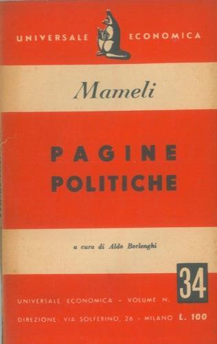 Pagine politiche - Goffredo Mameli - copertina