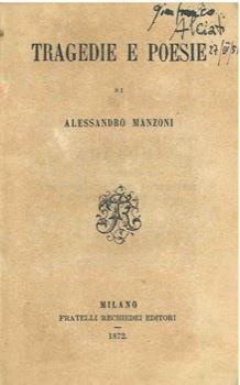 Tragedie e poesie - Alessandro Manzoni - copertina