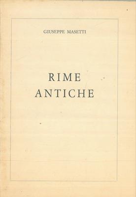 Rime antiche - Giuseppe Masetti - copertina