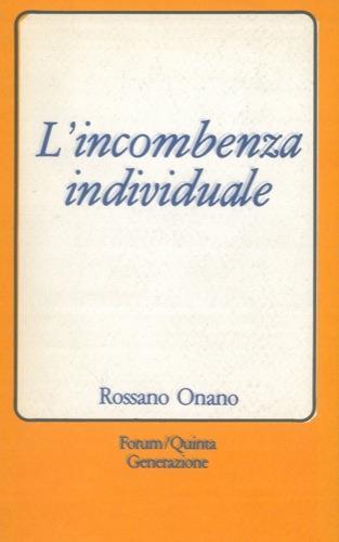 L' incombenza individuale - Rossano Onano - copertina