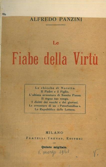 Le fiabe della virtù - Alfredo Panzini - copertina