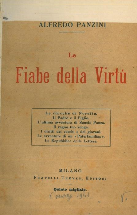 Le fiabe della virtù - Alfredo Panzini - copertina