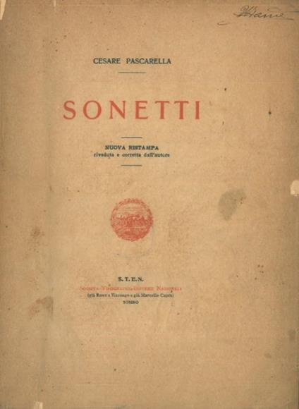 Sonetti. Nuova ristampa - Cesare Pascarella - copertina