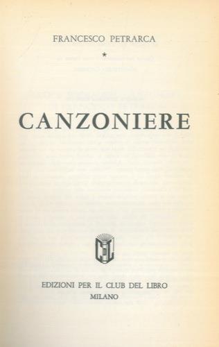 Canzoniere - Francesco Petrarca - copertina