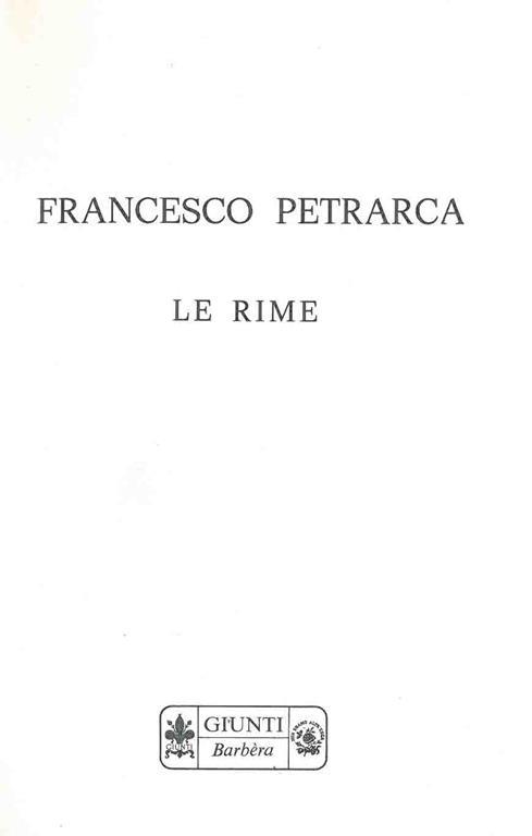 Le rime - Francesco Petrarca - copertina