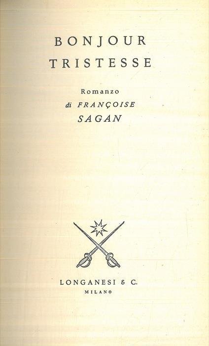 Bonjour tristesse - Françoise Sagan - copertina