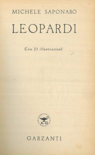 Leopardi - Michele Saponaro - copertina