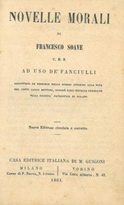 Novelle morali ad uso de' fanciulli - Francesco Soave - copertina