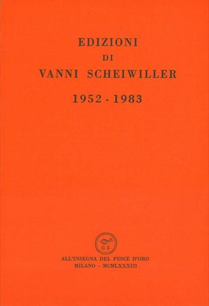 Edizioni di Vanni Scheiwiller 1952. 1983 - copertina