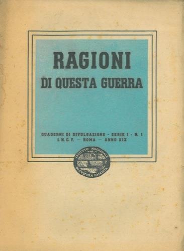 Ragioni di questa guerra - copertina