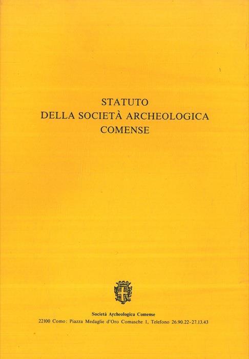 Statuto della Società Archeologica Comense - copertina