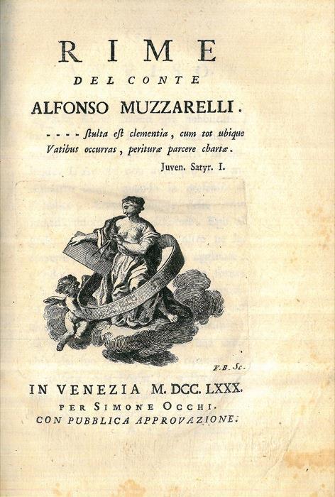 Rime del Conte Alfonso Muzzarelli - Alfonso Muzzarelli - copertina