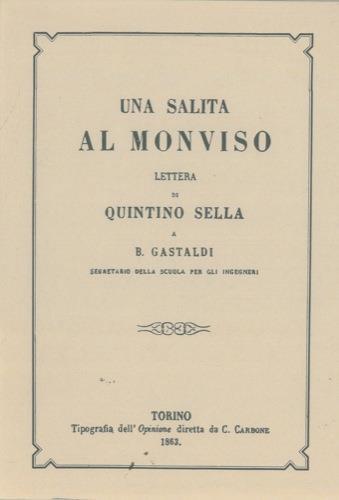 Una salita al Monviso. Lettera di Q.S. a B. Gastaldi - Quintino Sella - copertina