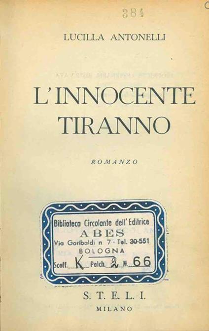 L' innocente tiranno - Lucilla Antonelli - copertina