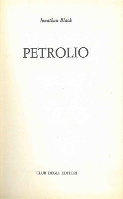 Petrolio - Jonathan Black - copertina