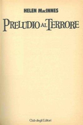 Preludio al terrore - Helen Macinnes - copertina