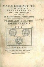 Libellum de restitutione purpurarum. Tertio editum, emendatum, et auctum Paschalis Amatius