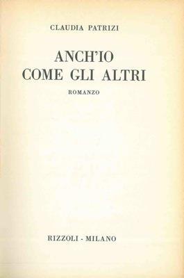 Anch'io come gli altri - Claudia Patrizi - copertina