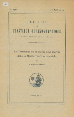 Sur l'existence de la marée sous - marine dans la Méditerranée occidentale - Martin Navarro - copertina