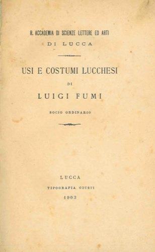 Usi e costumi lucchesi - Luigi Fumi - copertina