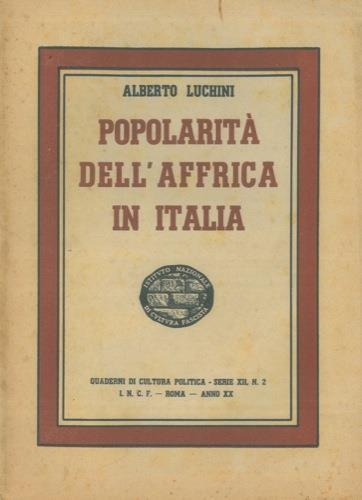 Popolarità dell' Affrica in Italia - Alberto Luchini - copertina