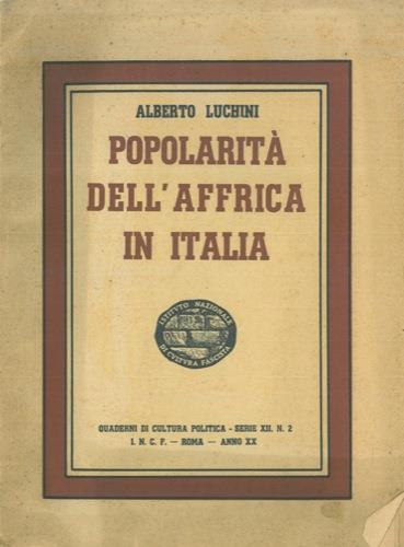 Popolarità dell' Affrica in Italia - Alberto Luchini - copertina