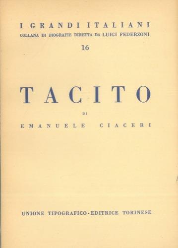 Tacito. Con sei tavole in rotocalco - Emanuele Ciaceri - copertina