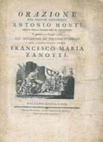 Orazione detta nella Chiesa del SS. Salvatore il giorno 17 giugno 1778, all'occasione dé solenni funerali del Chiarissimo Uomo Francesco Maria Zanotti