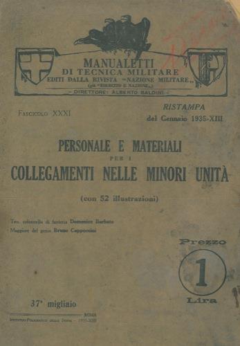 Personale e materiali per i collegamenti nelle minori unità - Domenico Barbato - copertina