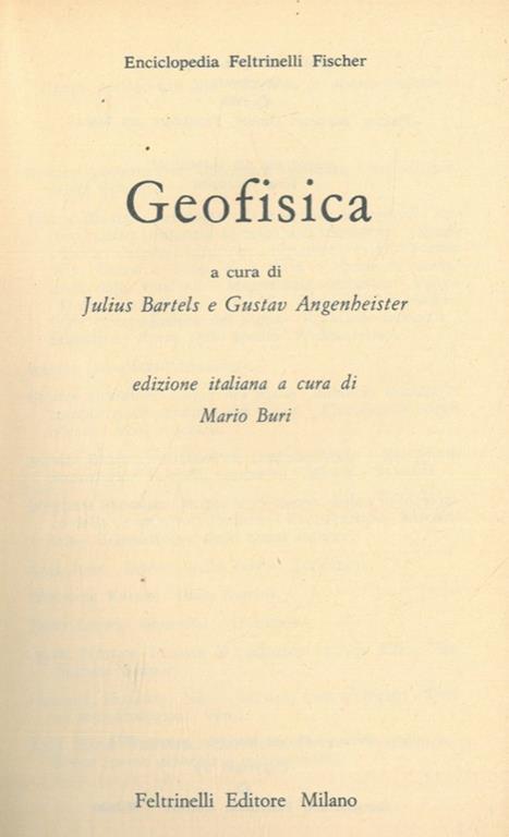 Geofisica - Julius Bartels - copertina