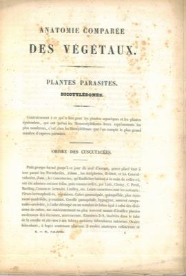 Anatomie comparée des végétaux. Plantes parasites. Dicotylédones - A. Chatin - copertina